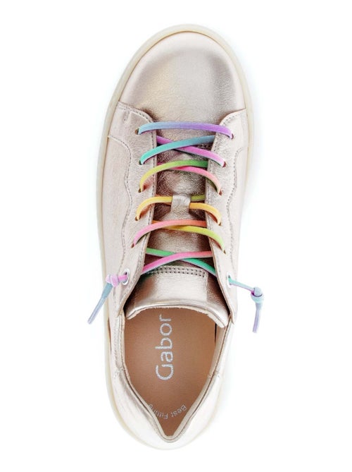 Baskets  en cuir lisse - Kiabi