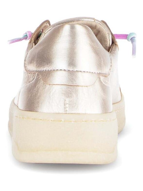 Baskets  en cuir lisse - Kiabi