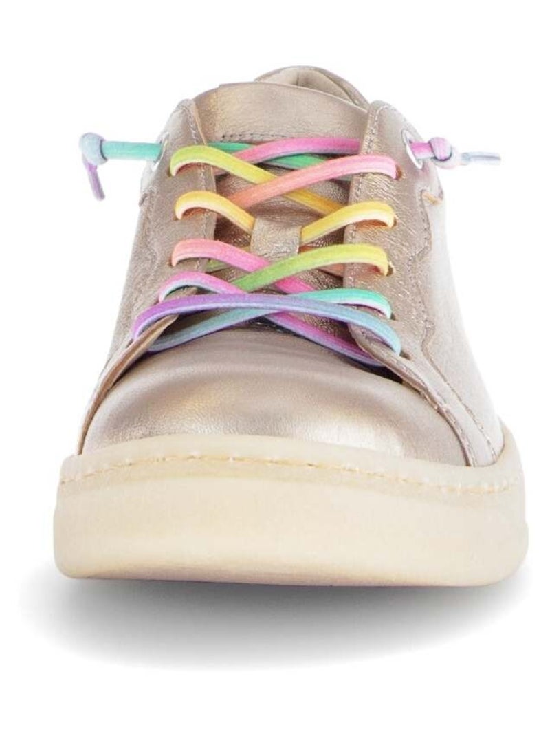 Baskets  en cuir lisse Doré/or - Kiabi