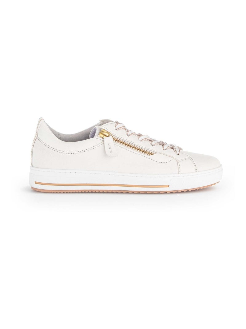 Baskets  en cuir lisse Gabor Blanc - Kiabi