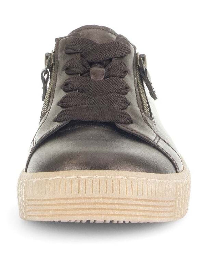 Baskets  en cuir lisse Gabor Marron - Kiabi