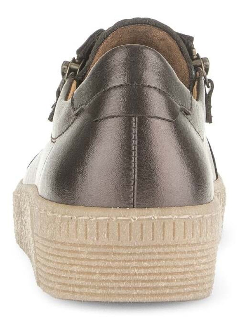 Baskets  en cuir lisse Gabor Marron - Kiabi