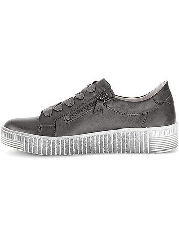 Baskets en cuir lisse