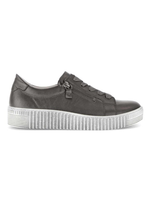 Baskets en cuir lisse - Kiabi
