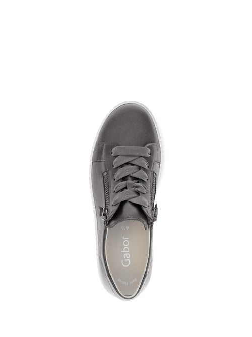 Baskets en cuir lisse - Kiabi