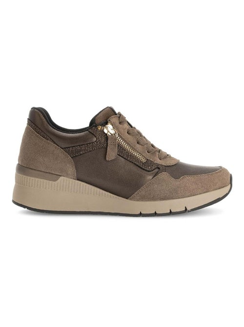 Baskets  en cuir lisse - Kiabi