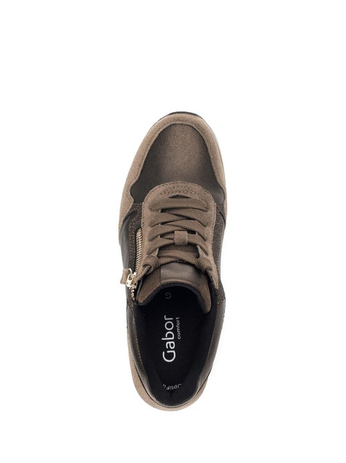 Baskets  en cuir lisse - Kiabi