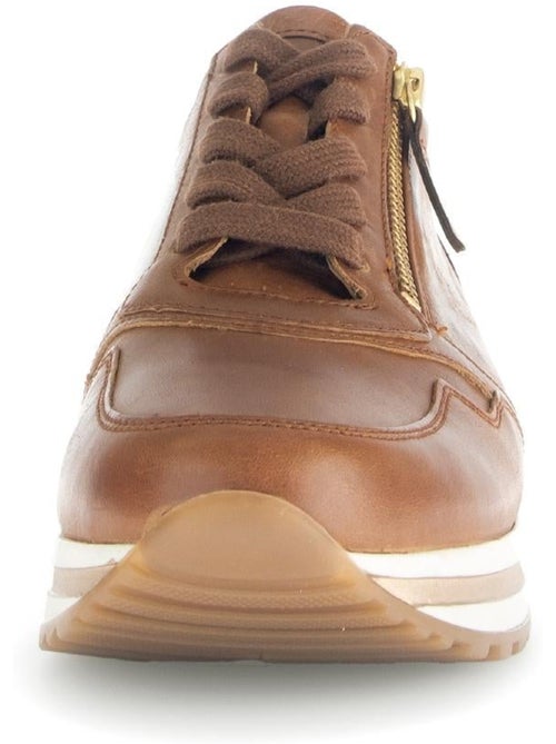 Baskets  en cuir lisse - Kiabi