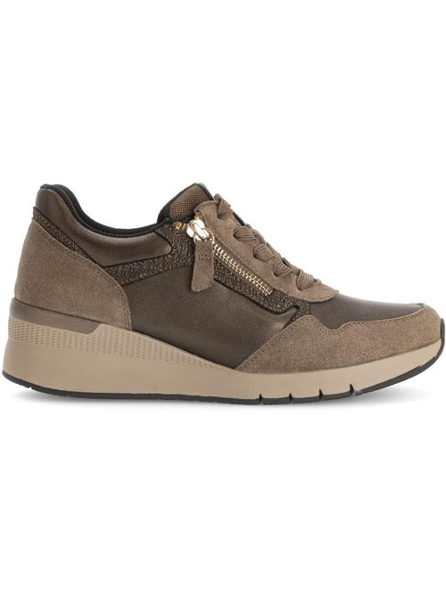 Baskets  en cuir lisse - Kiabi
