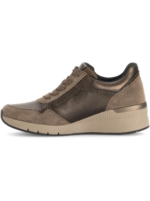 Baskets  en cuir lisse - Kiabi