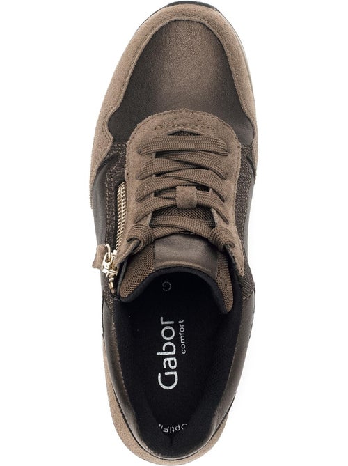 Baskets  en cuir lisse - Kiabi