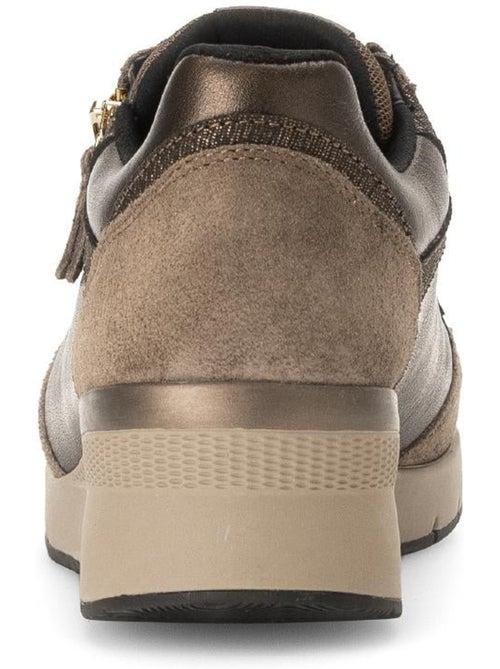 Baskets  en cuir lisse - Kiabi