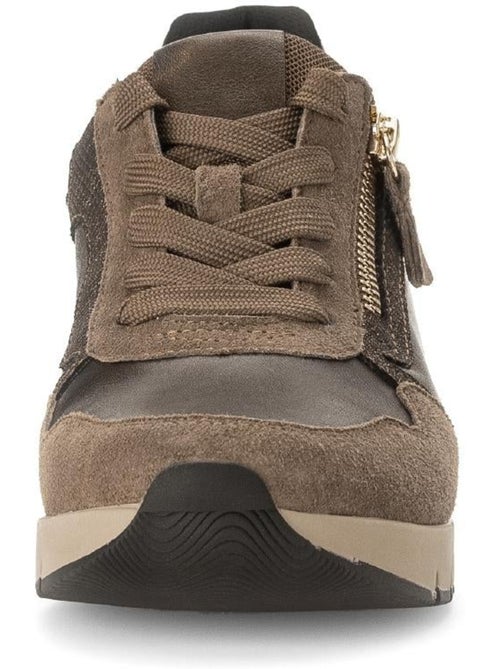 Baskets  en cuir lisse - Kiabi