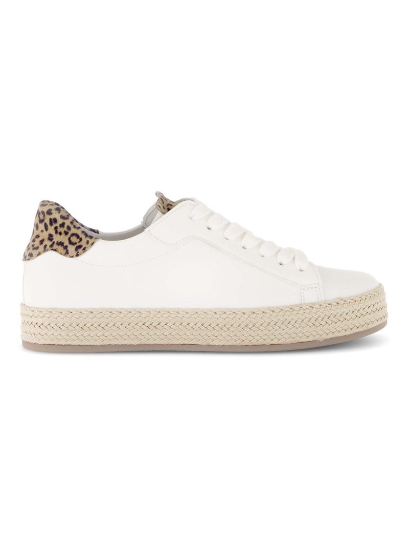 Baskets  en cuir lisse Multicolore - Kiabi
