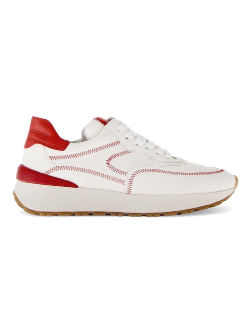 Baskets  en cuir lisse - Kiabi