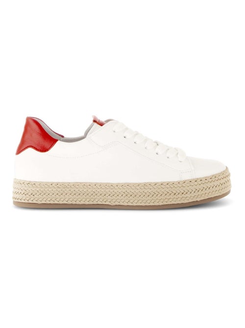 Baskets  en cuir lisse - Kiabi