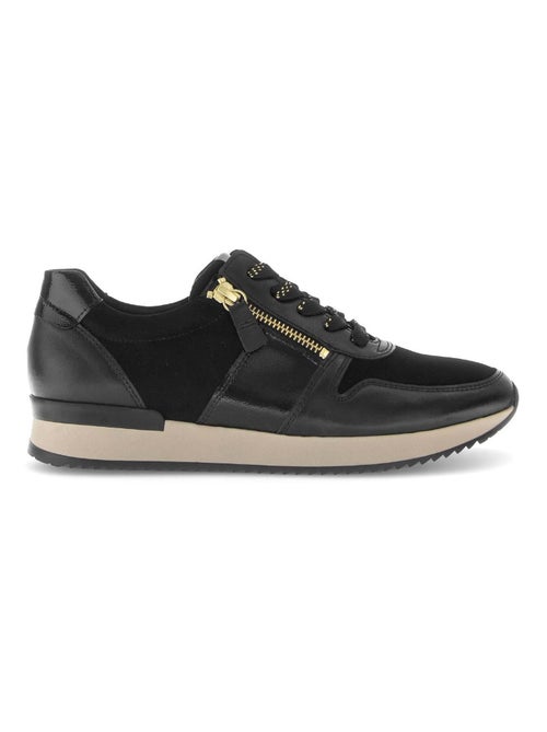 Baskets  en cuir lisse - Kiabi