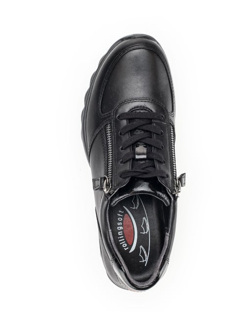 Baskets  en cuir lisse - Kiabi