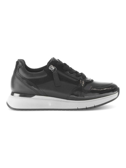 Baskets  en cuir lisse - Kiabi