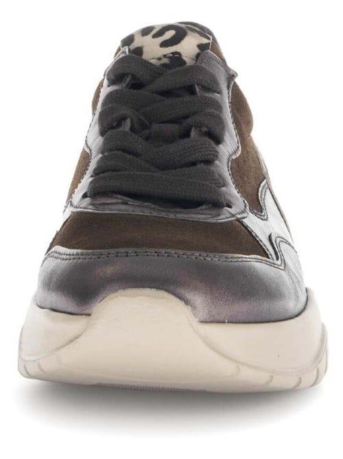 Baskets  en cuir lisse - Kiabi