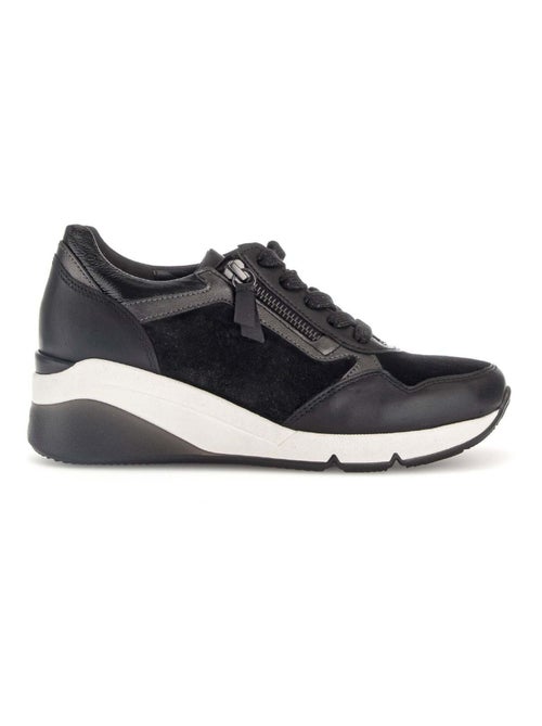 Baskets  en cuir lisse - Kiabi