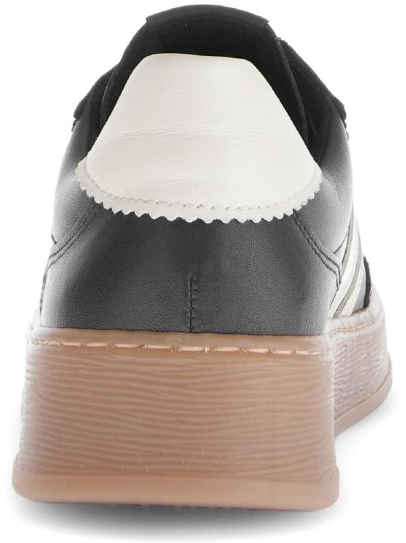 Baskets  en cuir lisse Noir Noir - Kiabi