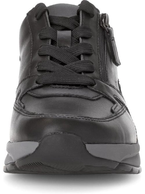 Baskets  en cuir lisse - Kiabi