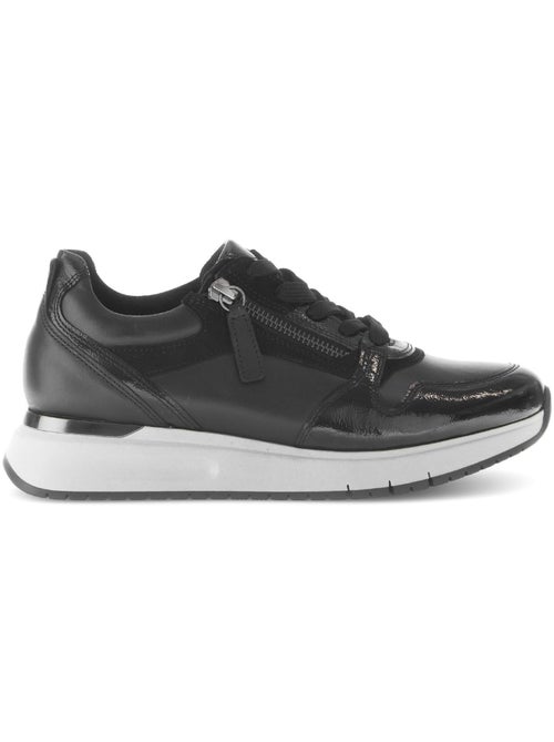 Baskets  en cuir lisse - Kiabi