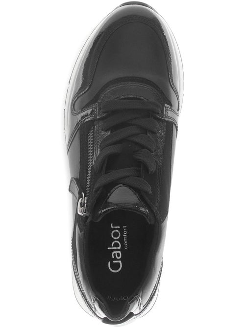 Baskets  en cuir lisse - Kiabi