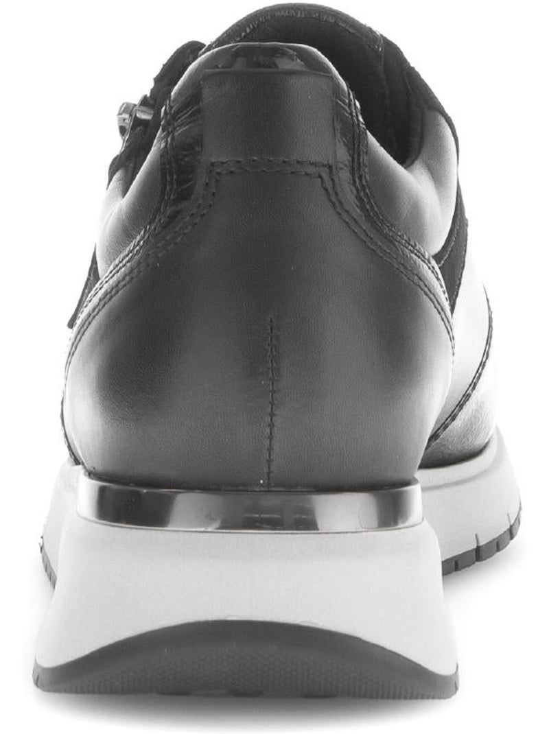 Baskets  en cuir lisse Noir Noir - Kiabi