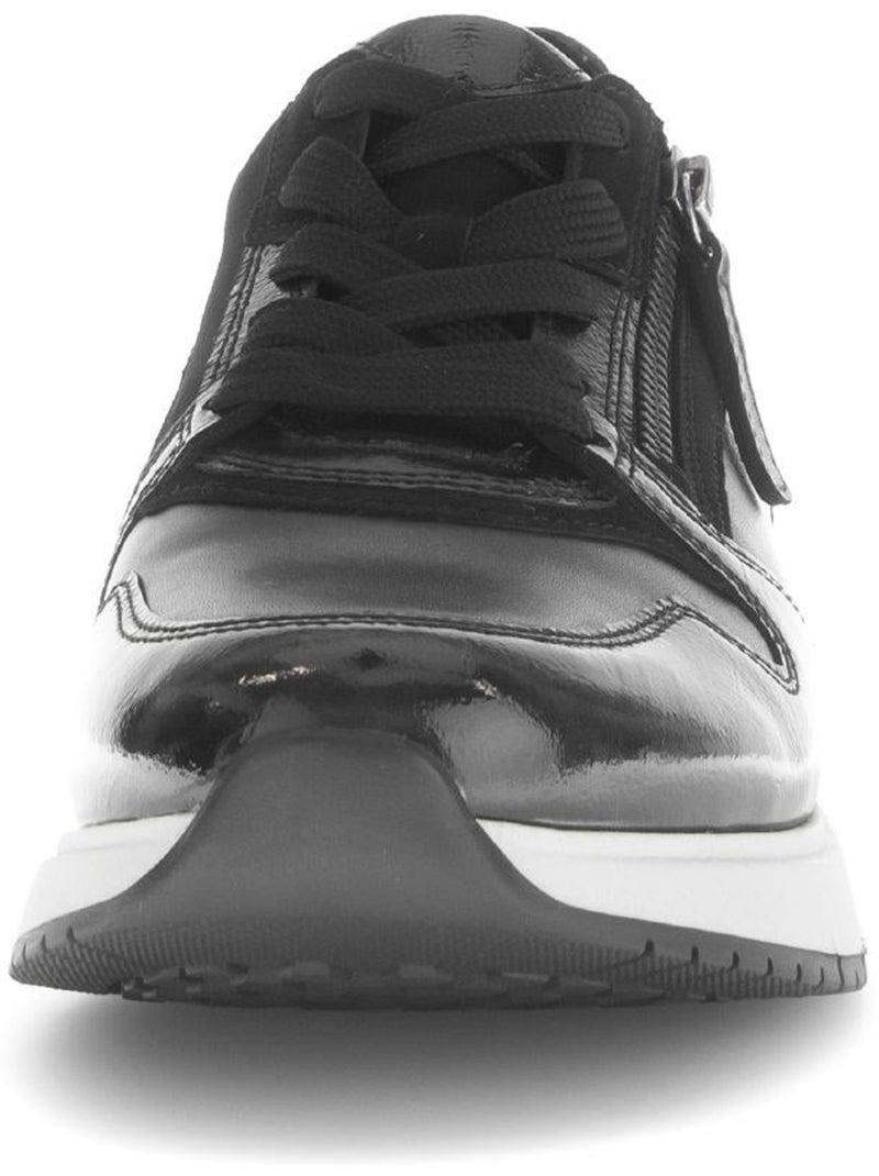 Baskets  en cuir lisse Noir Noir - Kiabi