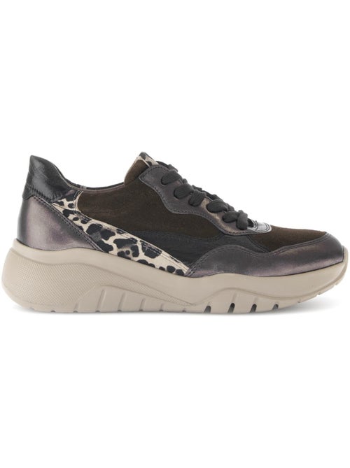 Baskets  en cuir lisse - Kiabi