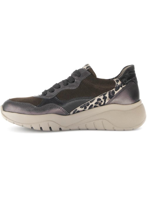 Baskets  en cuir lisse - Kiabi