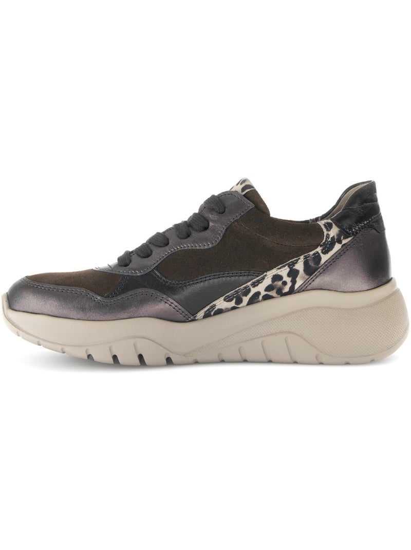 Baskets  en cuir lisse Noir Noir - Kiabi