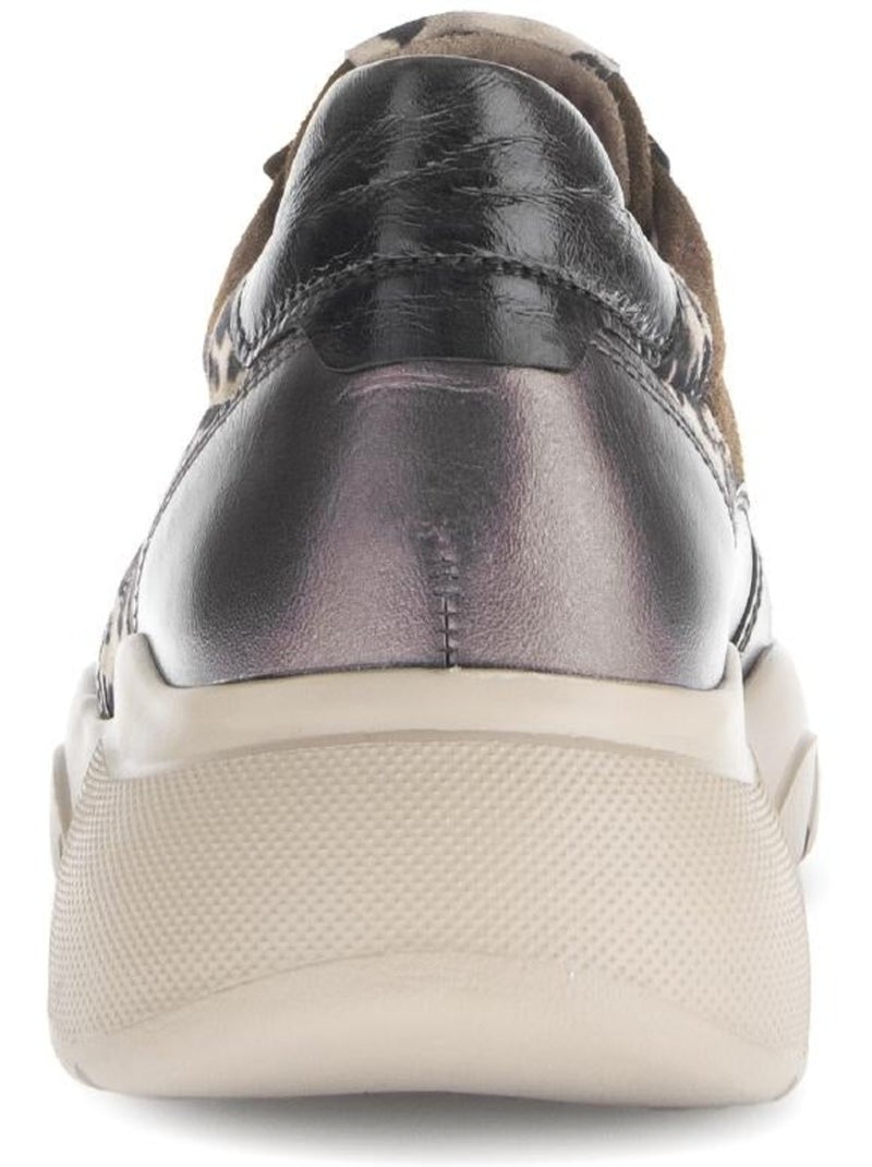 Baskets  en cuir lisse Noir Noir - Kiabi