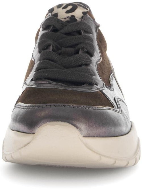 Baskets  en cuir lisse - Kiabi