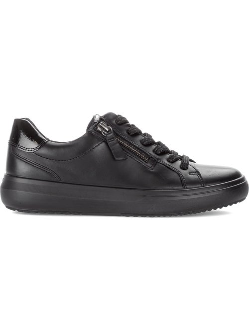 Baskets  en cuir lisse - Kiabi