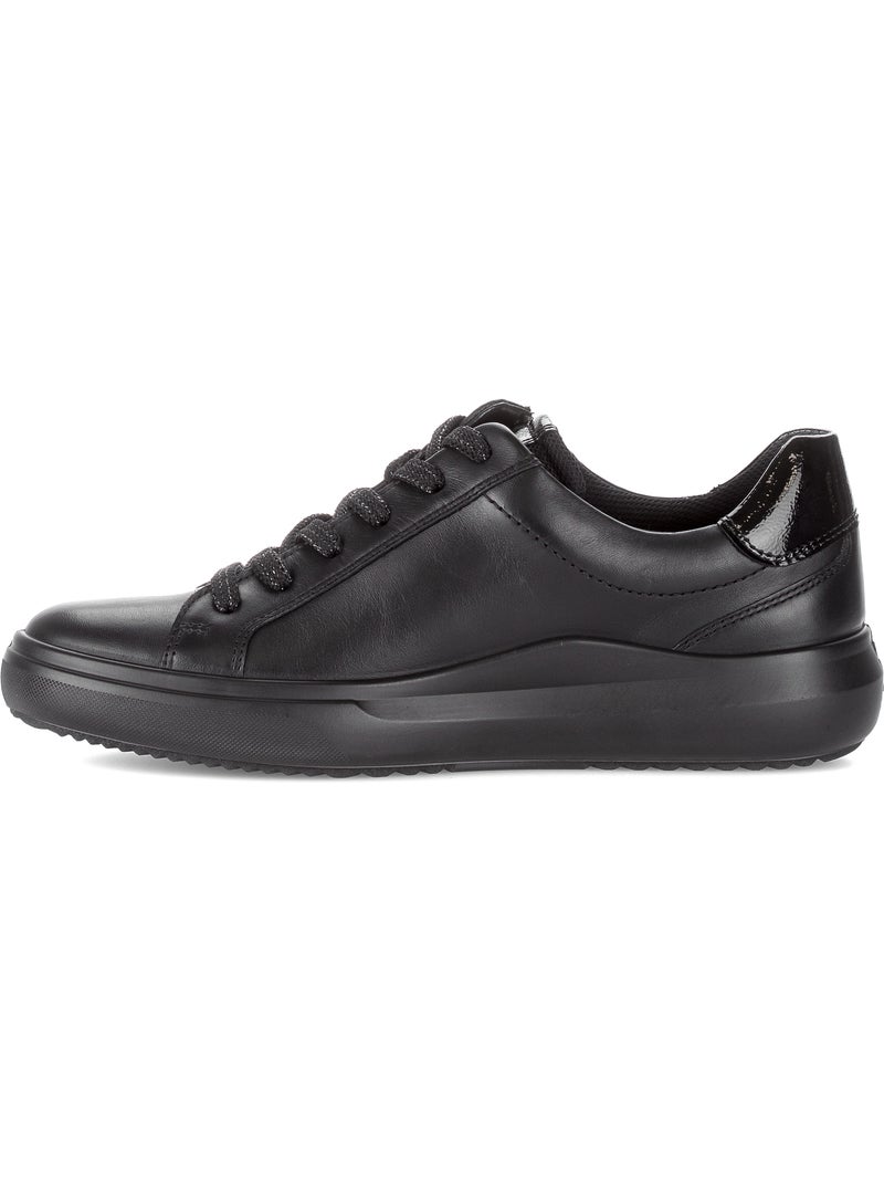 Baskets  en cuir lisse Noir Noir - Kiabi