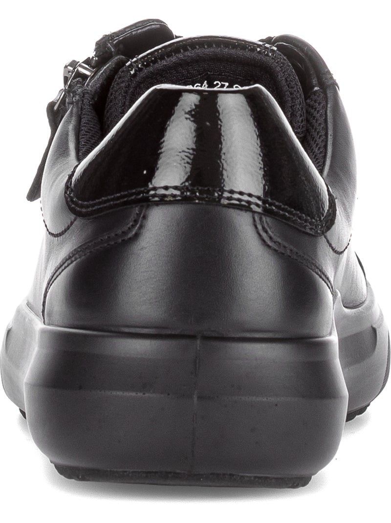 Baskets  en cuir lisse Noir Noir - Kiabi