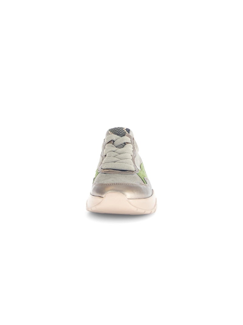 Baskets  en cuir lisse Vert - Kiabi