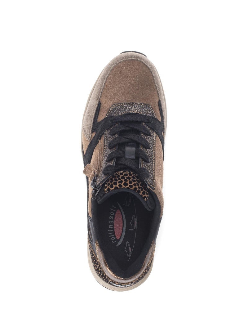 Baskets  en cuir Marron clair - Kiabi
