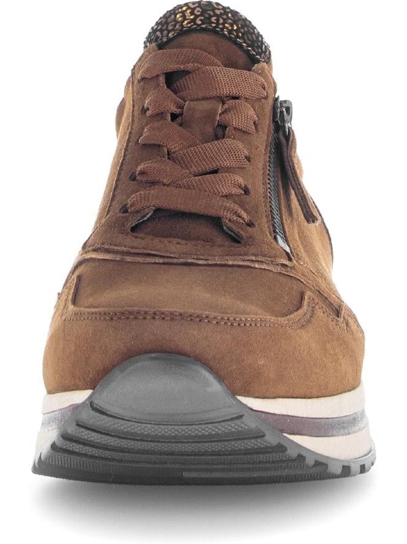Baskets  en cuir Marron - Kiabi