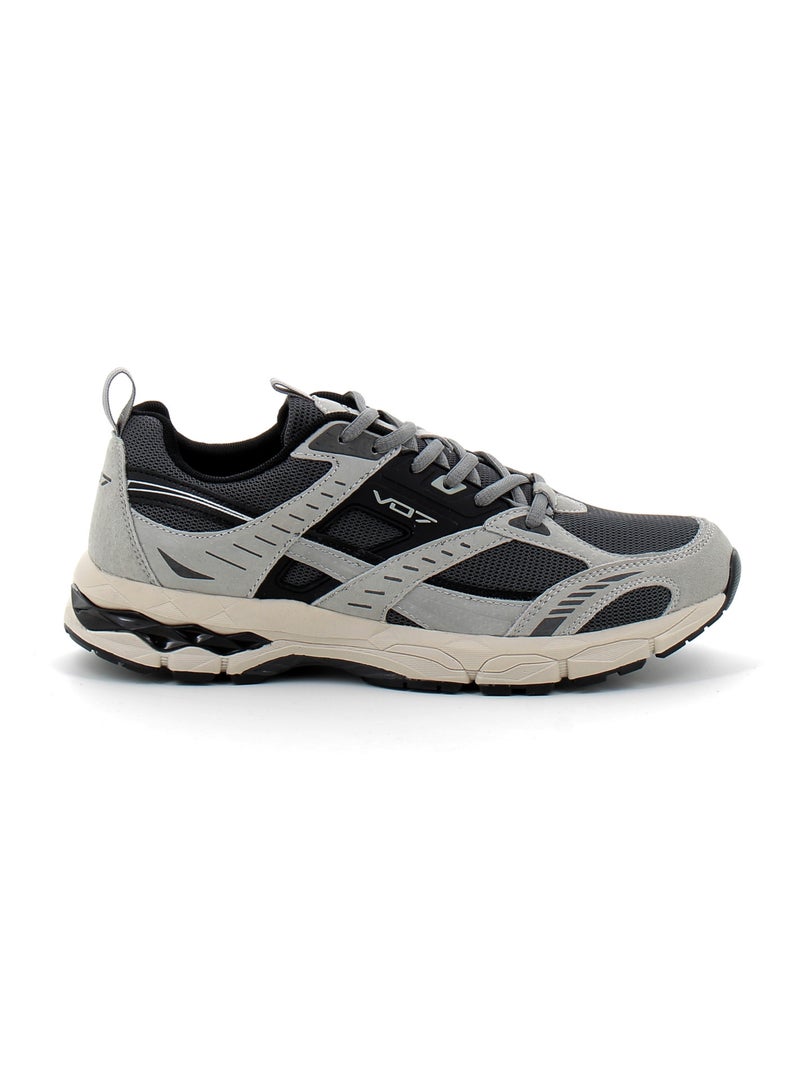 Baskets en Cuir & Mesh vo7 Gris - Kiabi