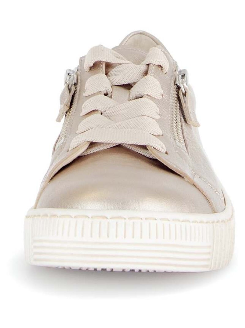 Baskets  en cuir métallisé Doré/or - Kiabi