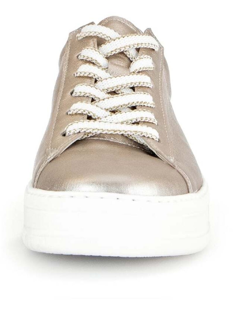 Baskets  en cuir métallisé Doré/or - Kiabi