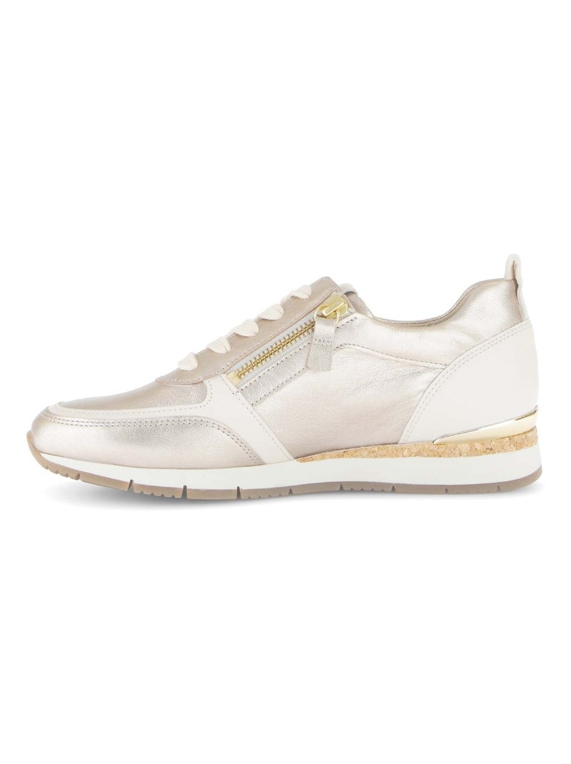 Baskets  en cuir métallisé Doré/or - Kiabi