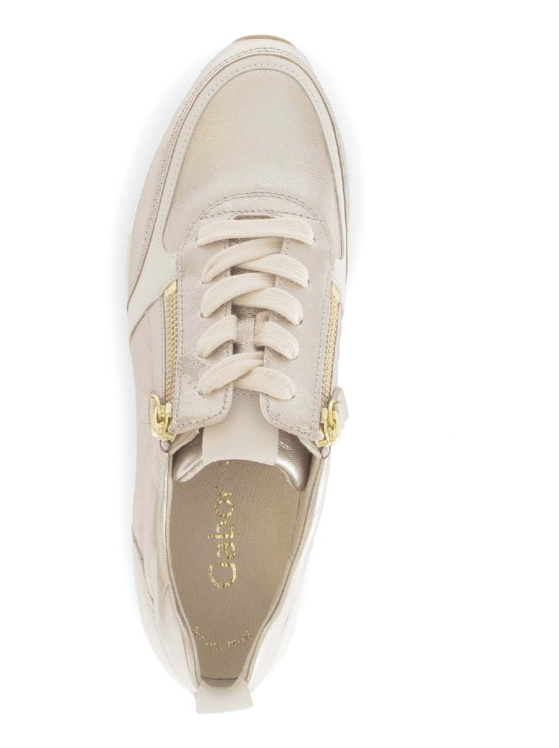 Baskets  en cuir métallisé Doré/or - Kiabi