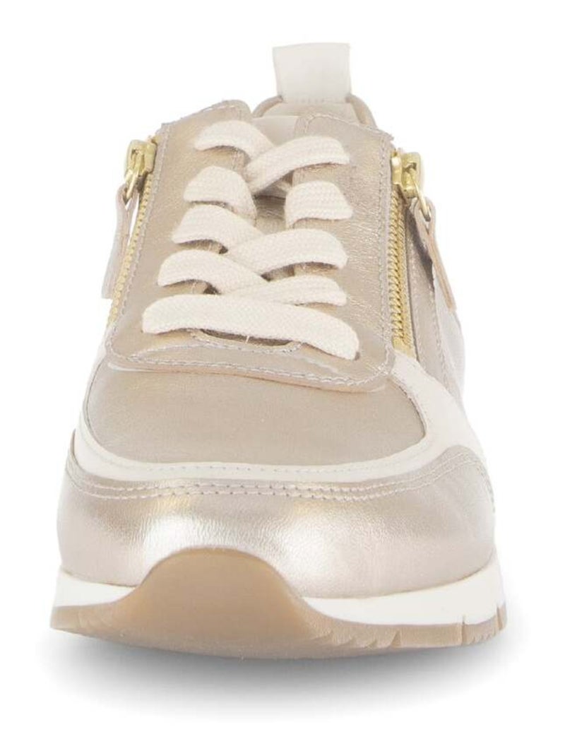 Baskets  en cuir métallisé Doré/or - Kiabi