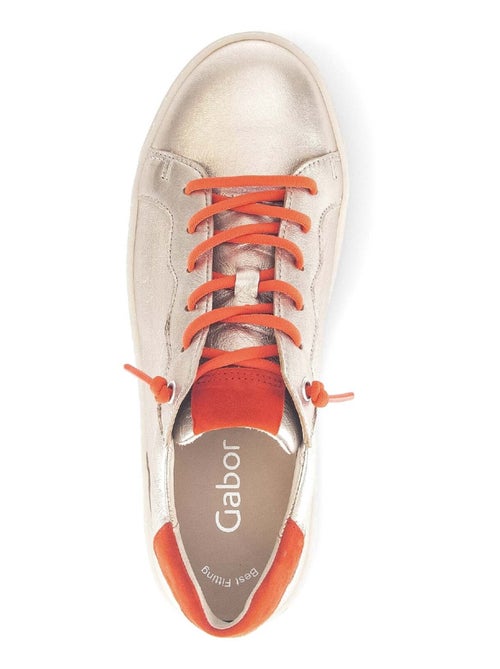 Baskets  en cuir métallisé - Kiabi