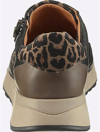 Baskets En Cuir Nappa Vachette Et Cuir Velours Avec Textile - Taille Standard - helline